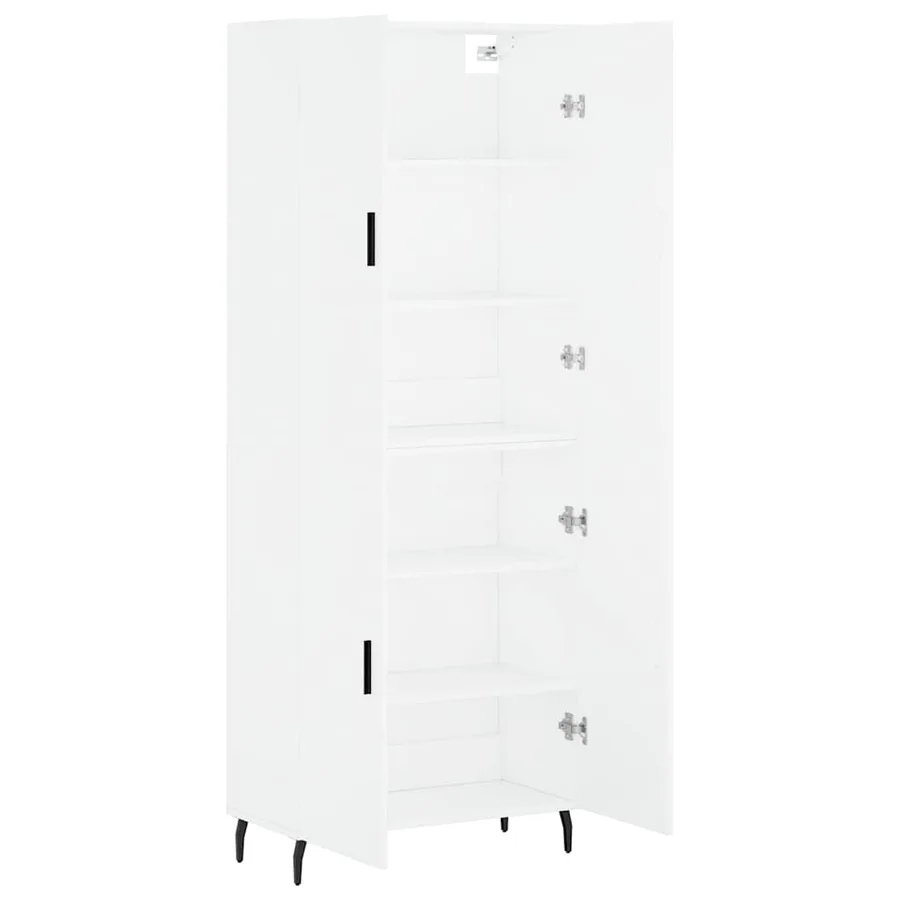 Buffet haut Blanc 69,5x34x180 cm Bois d'ingénierie - 4