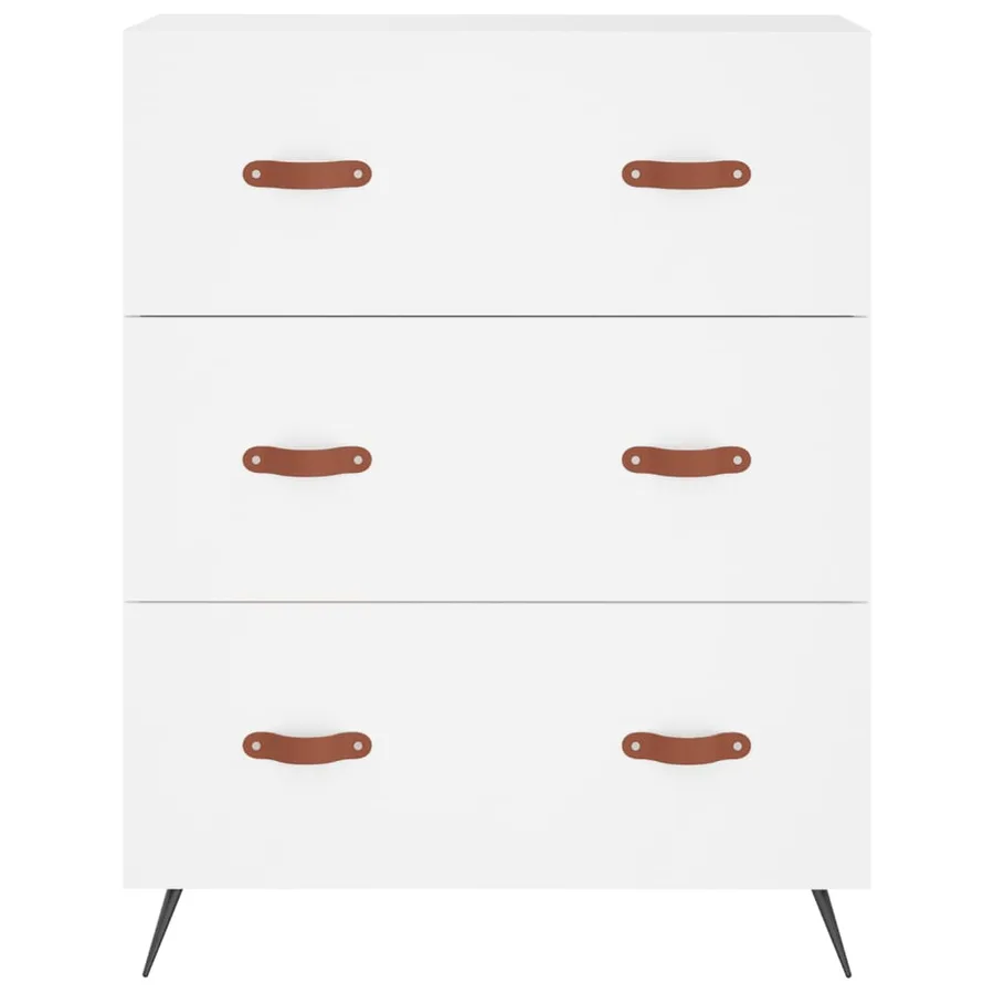 Buffet haut Blanc 69,5x34x180 cm Bois d'ingénierie - 7
