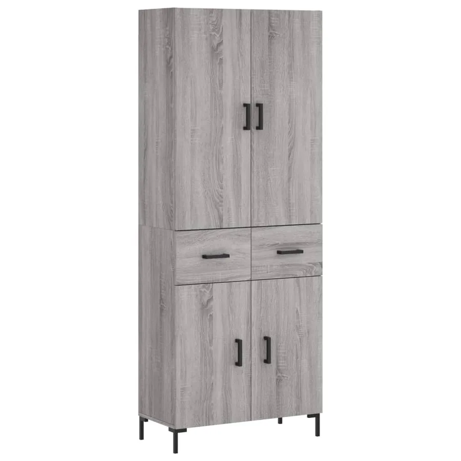 Buffet haut Sonoma gris 69,5x34x180 cm Bois d'ingénierie - 2