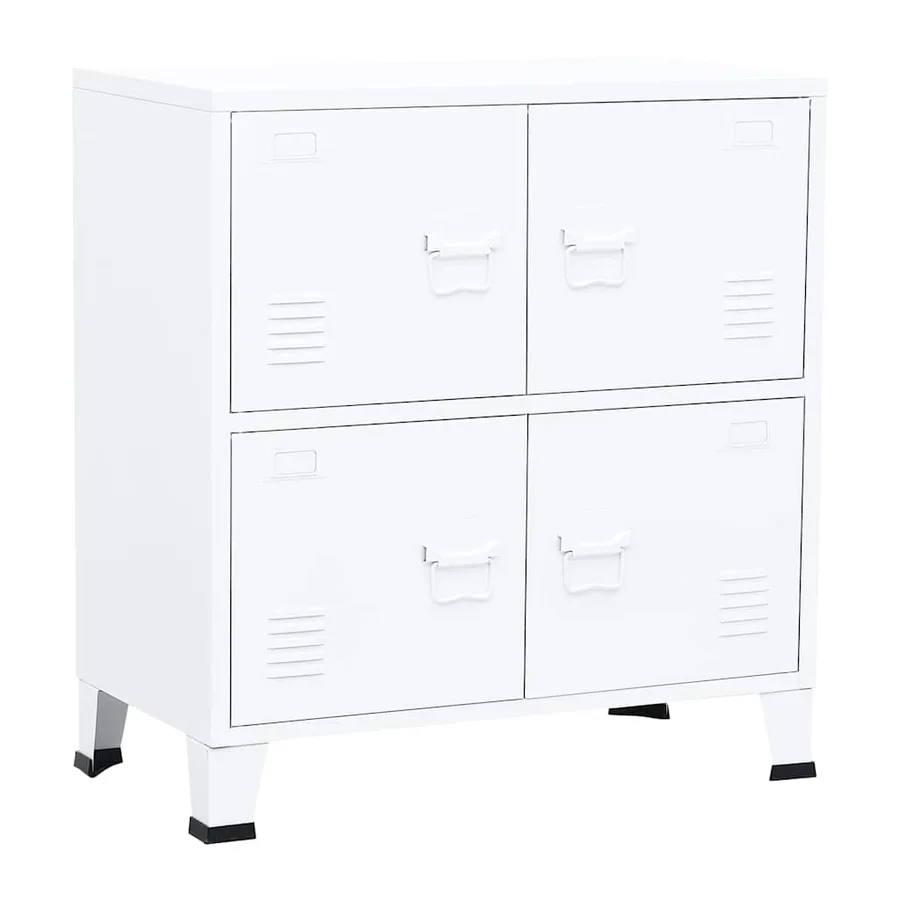Coffre de rangement industriel Blanc 75x40x80 cm Acier - 2