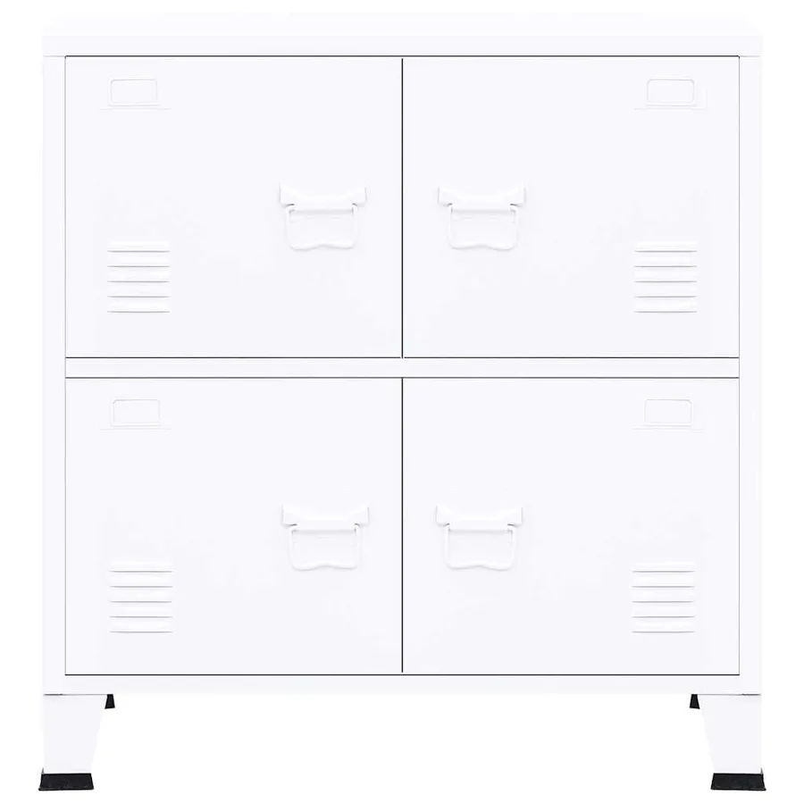Coffre de rangement industriel Blanc 75x40x80 cm Acier - 4