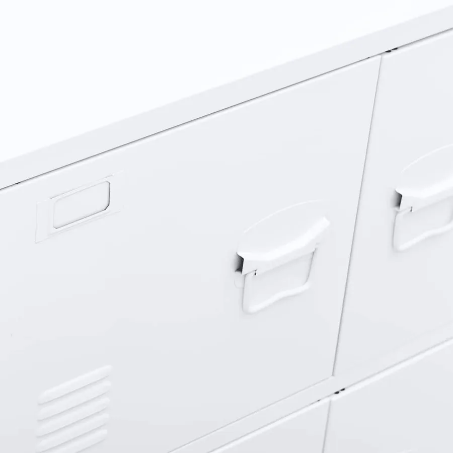 Coffre de rangement industriel Blanc 75x40x80 cm Acier - 8