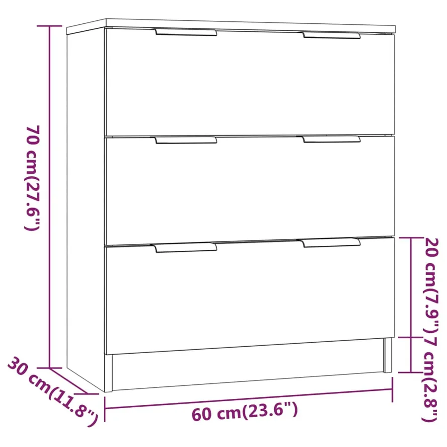 Buffet Chêne sonoma 60x30x70 cm Bois d'ingénierie - 8
