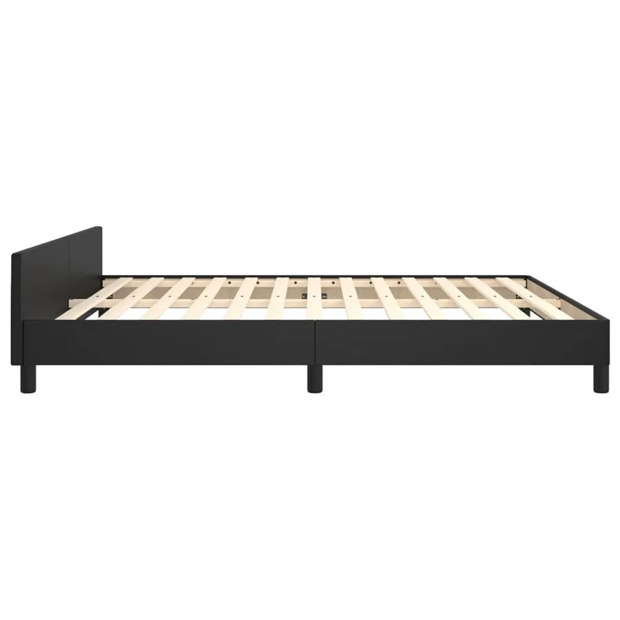 Cadre de lit sans matelas noir 160x200 cm similicuir - 7