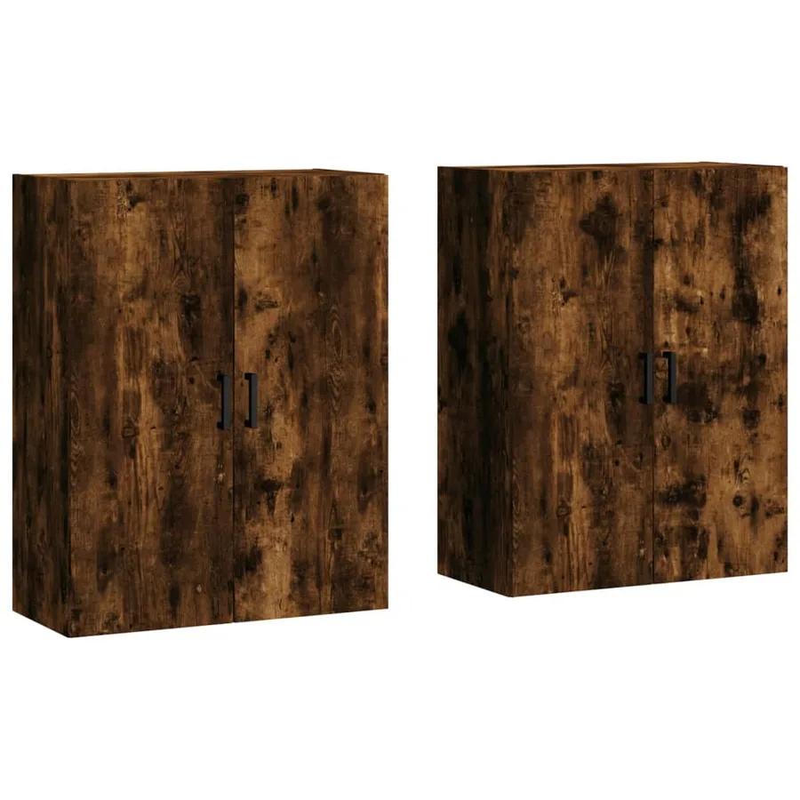 Armoires murales 2 pcs chêne fumé 69,5x34x90 cm - 2