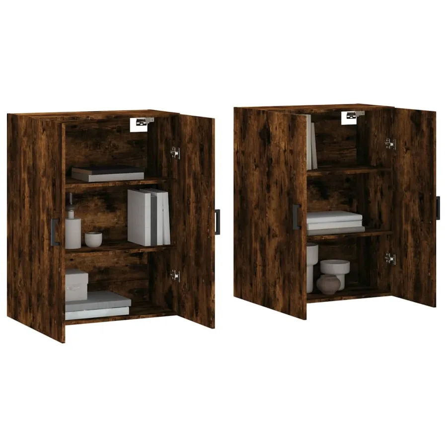 Armoires murales 2 pcs chêne fumé 69,5x34x90 cm - 3