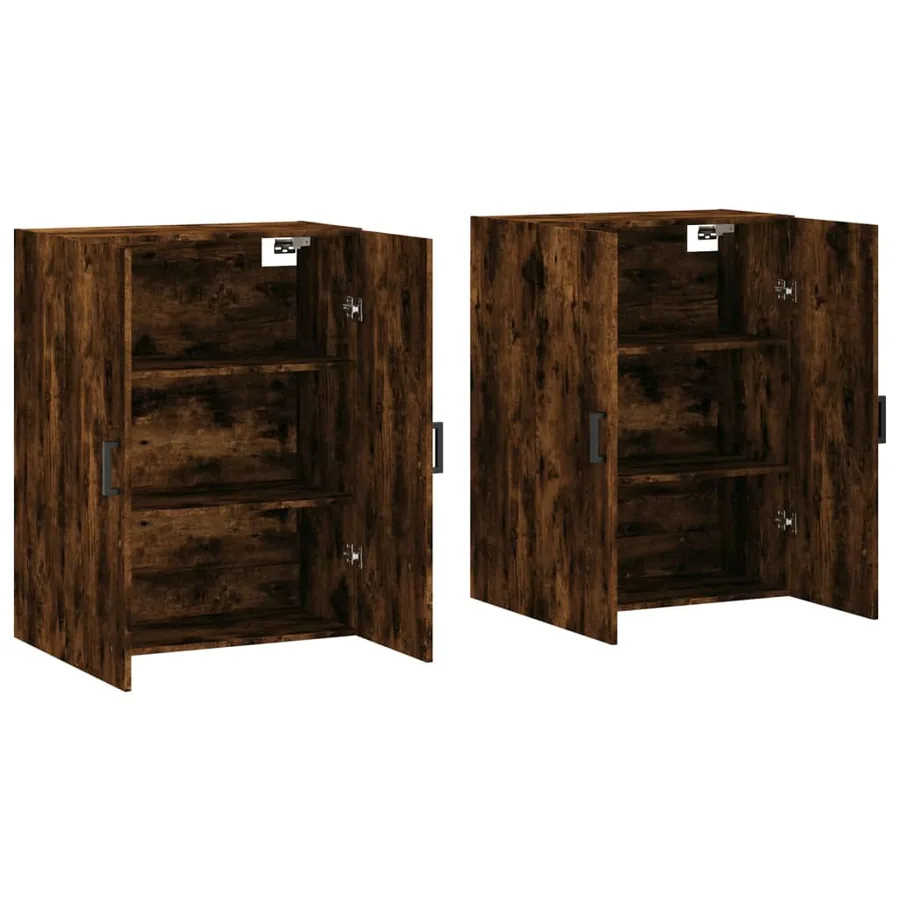 Armoires murales 2 pcs chêne fumé 69,5x34x90 cm - 4