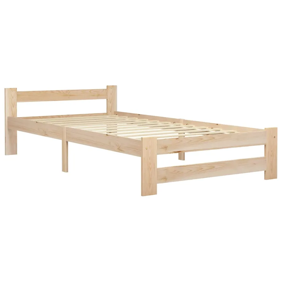 Cadre de lit sans matelas bois massif de pin 100x200 cm - 2