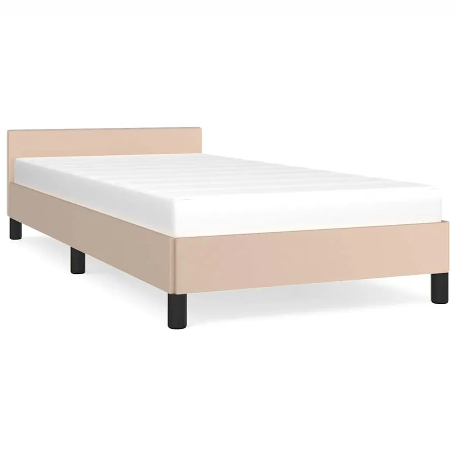 Cadre de lit avec tête de lit sans matelas cappuccino 90x190 cm - 2