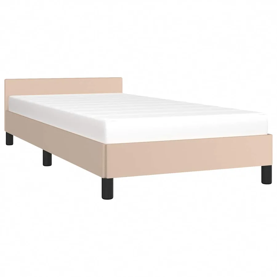 Cadre de lit avec tête de lit sans matelas cappuccino 90x190 cm - 3