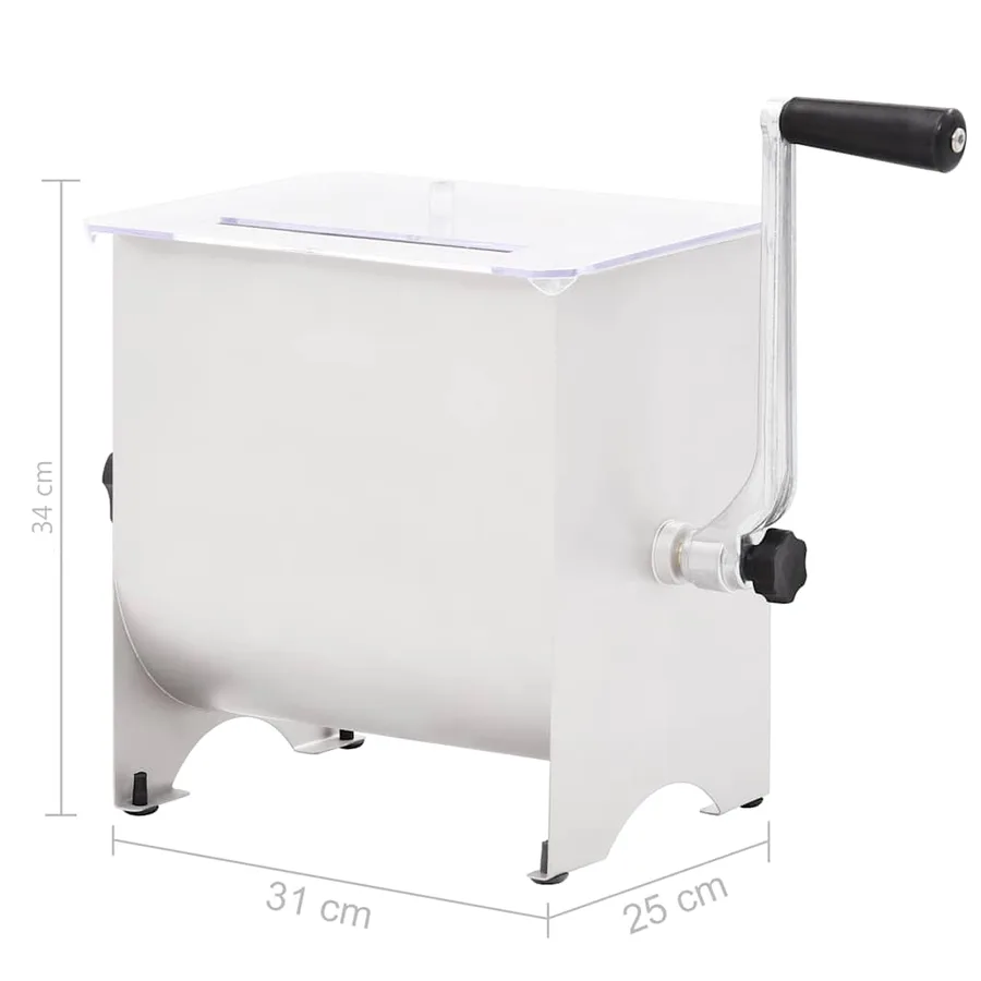 Mélangeur de viande manuel avec couvercle Argenté Inox - 7