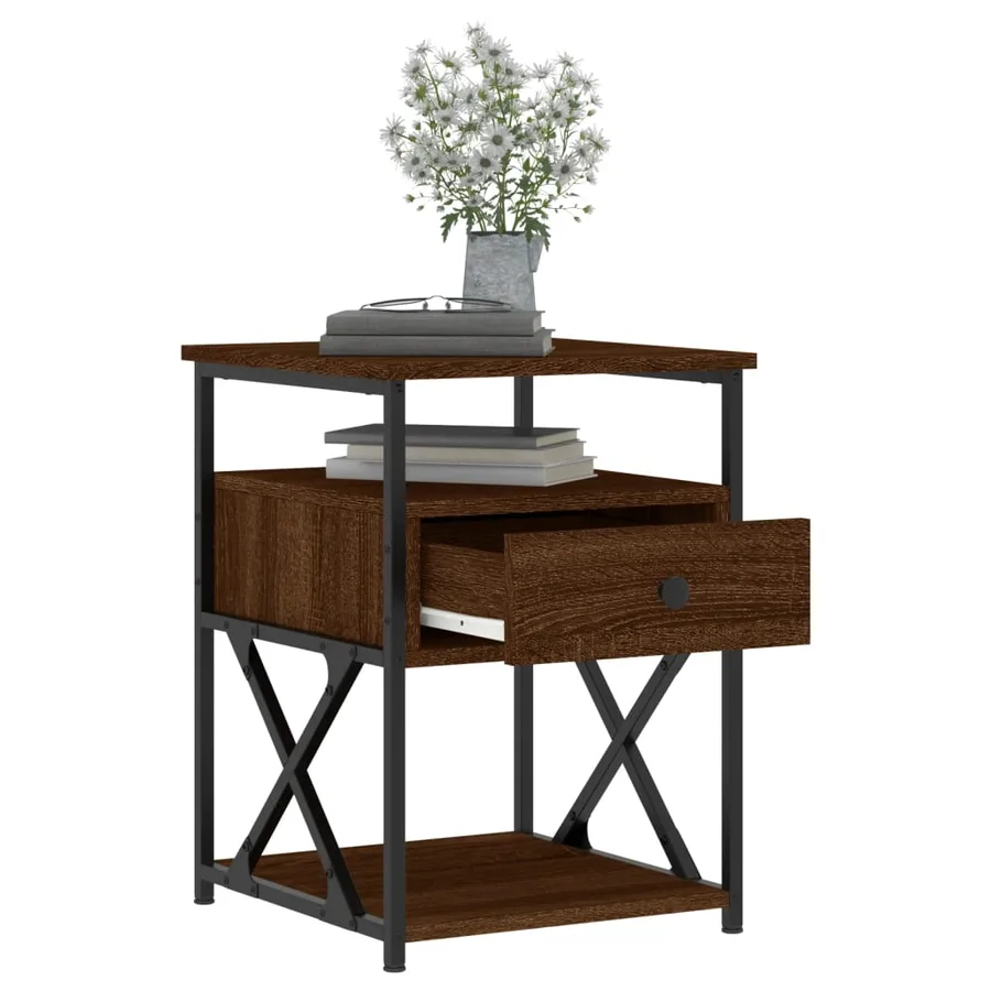 Tables de chevet 2pcs chêne marron 40x42x55cm bois d'ingénierie - 4