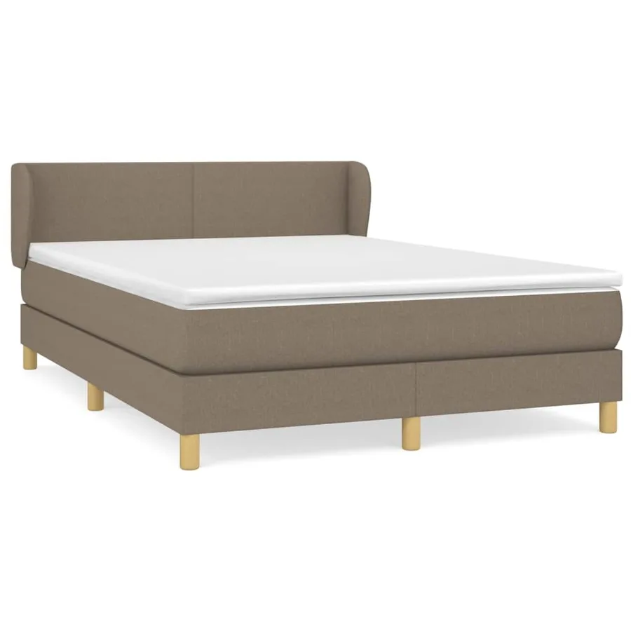 Sommier à lattes de lit avec matelas Taupe 140x200 cm Tissu - 2