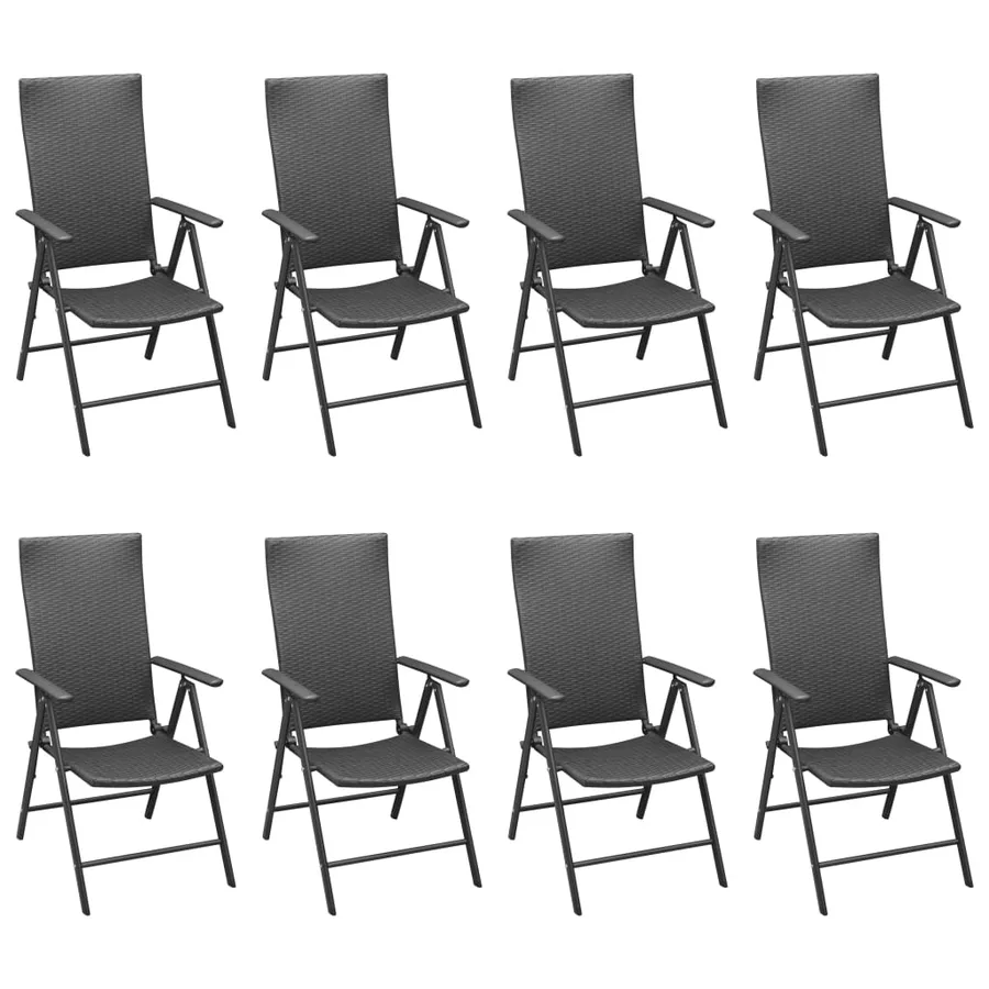 Ensemble à manger de jardin 9 pcs noir - 5