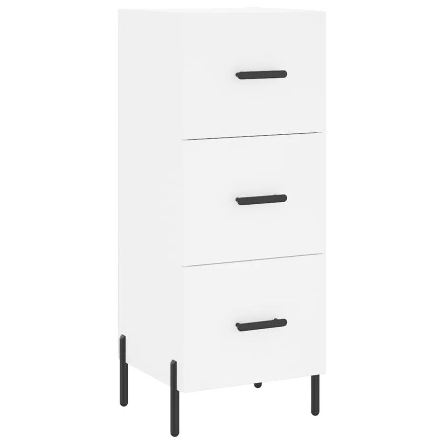 Buffet haut Blanc 34,5x34x180 cm Bois d'ingénierie - 5