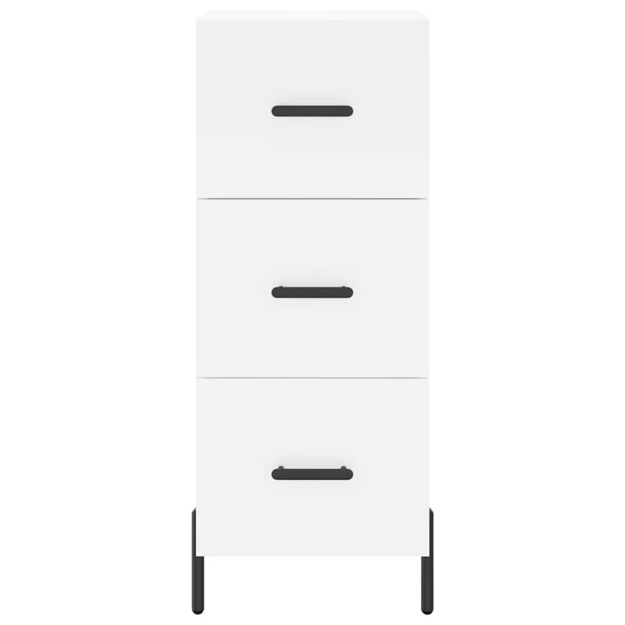 Buffet haut Blanc 34,5x34x180 cm Bois d'ingénierie - 6