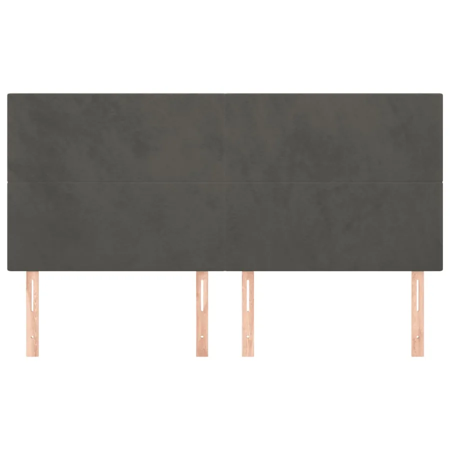 Tête de lit Gris foncé 160 x 5 x 118/128 cm Velours - 3
