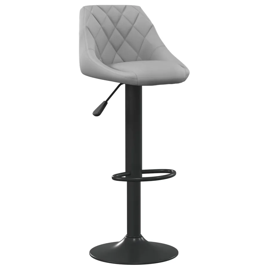 Tabourets de bar lot de 2 gris clair velours - 3