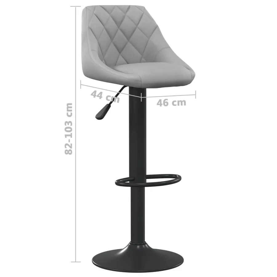 Tabourets de bar lot de 2 gris clair velours - 9