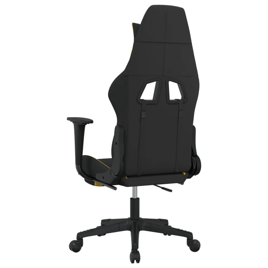 Chaise de jeu avec repose-pied Noir et jaune Tissu - 5
