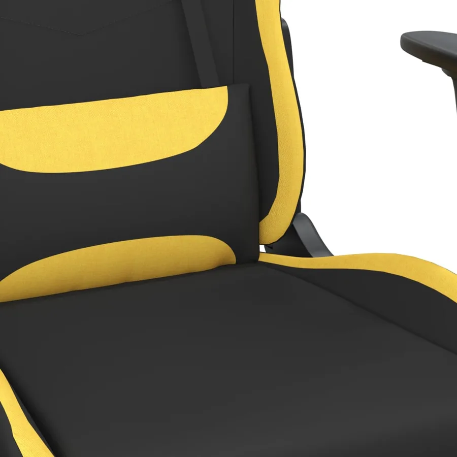 Chaise de jeu avec repose-pied Noir et jaune Tissu - 9