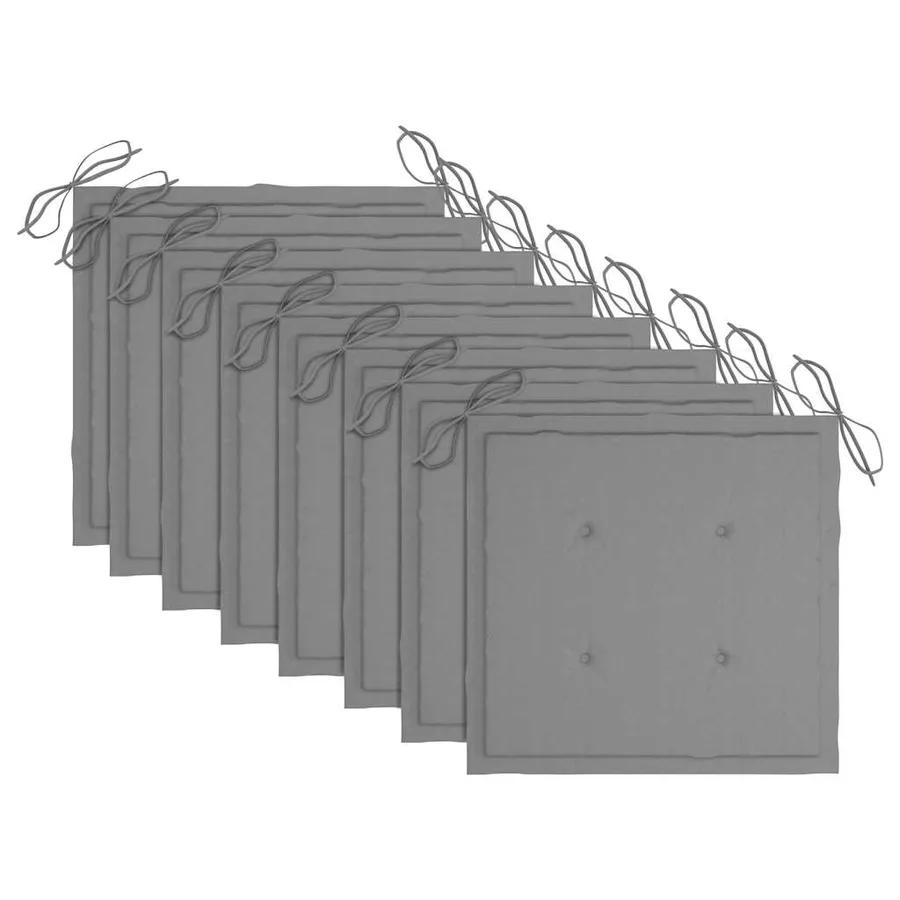 Chaises pliables de jardin avec coussins lot de 8 Teck solide - 6