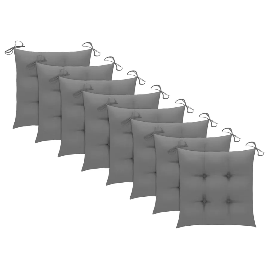Chaises pliables de jardin avec coussins lot de 8 Teck solide - 18