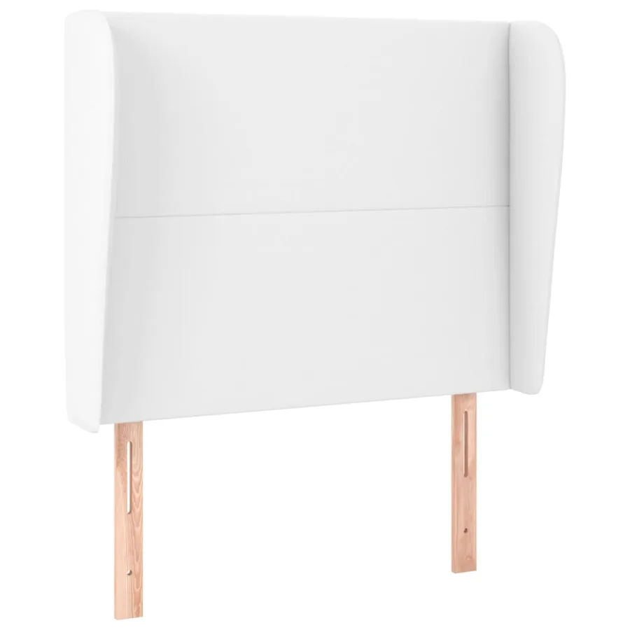 Tête de lit avec oreilles Blanc 83x23x118/128 cm Similicuir - 2