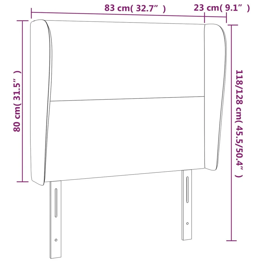 Tête de lit avec oreilles Blanc 83x23x118/128 cm Similicuir - 9