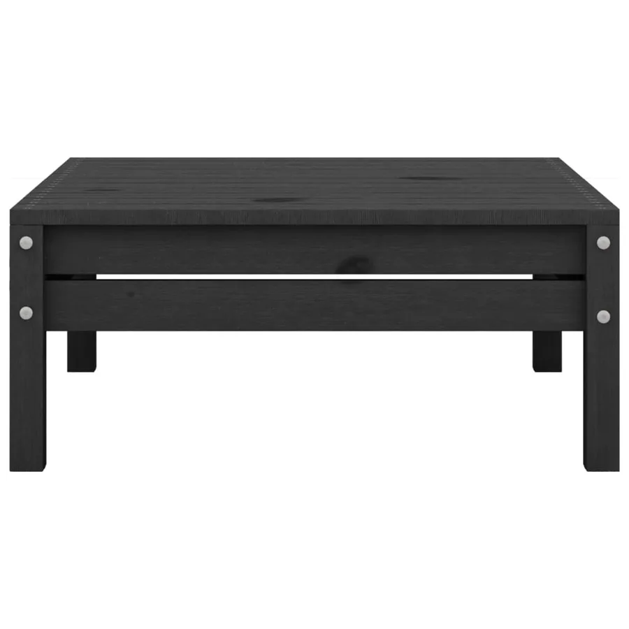 Salon de jardin 4 pcs Noir Bois de pin massif - 11