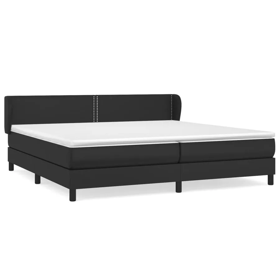 Sommier à lattes de lit avec matelas Noir 200x200 cm Similicuir - 2