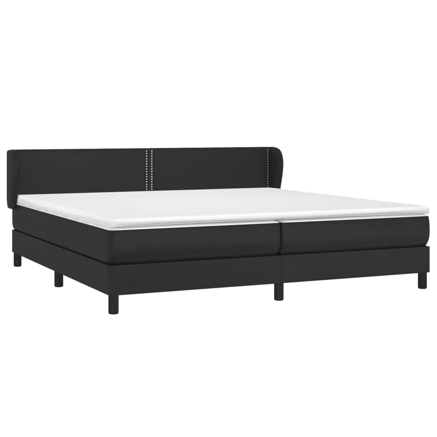 Sommier à lattes de lit avec matelas Noir 200x200 cm Similicuir - 3