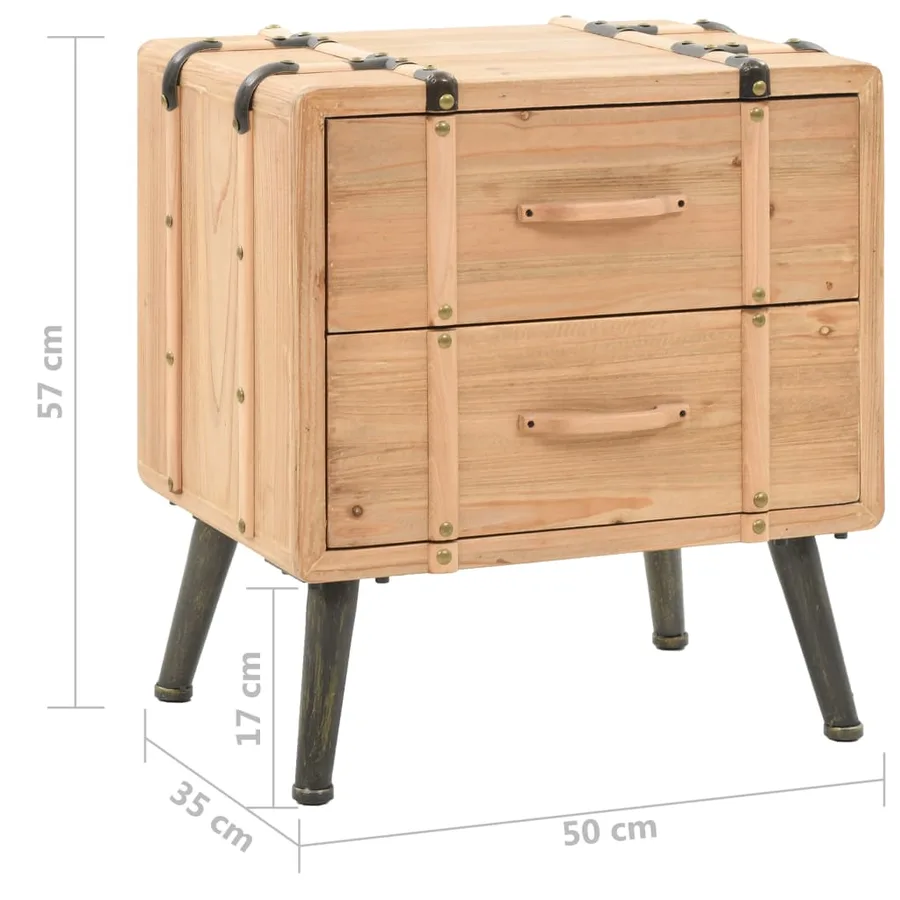 Table de chevet Bois de sapin massif 50 x 35 x 57 cm - 8