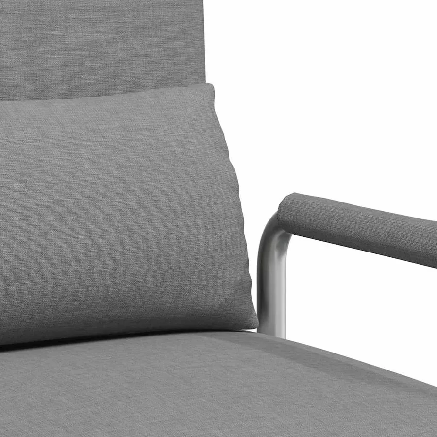Fauteuil pivotant et canapé-lit Gris clair Tissu - 10