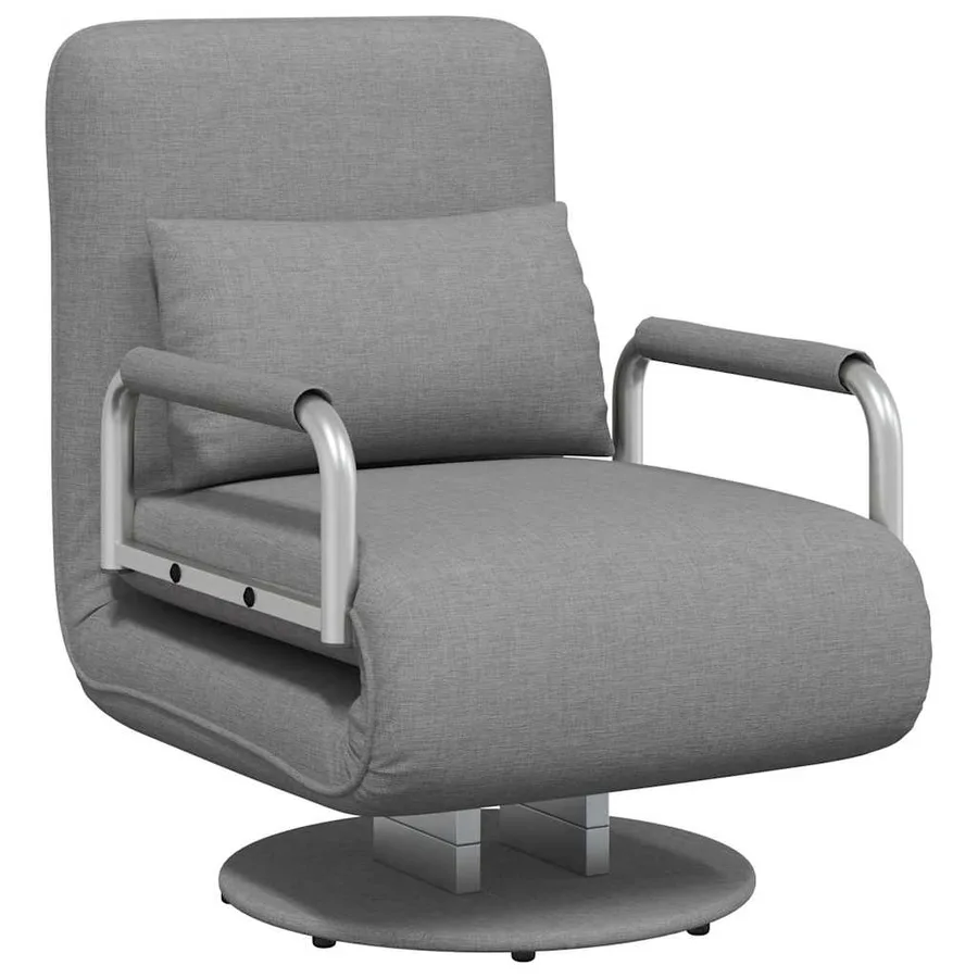 Fauteuil pivotant et canapé-lit Gris clair Tissu - 2