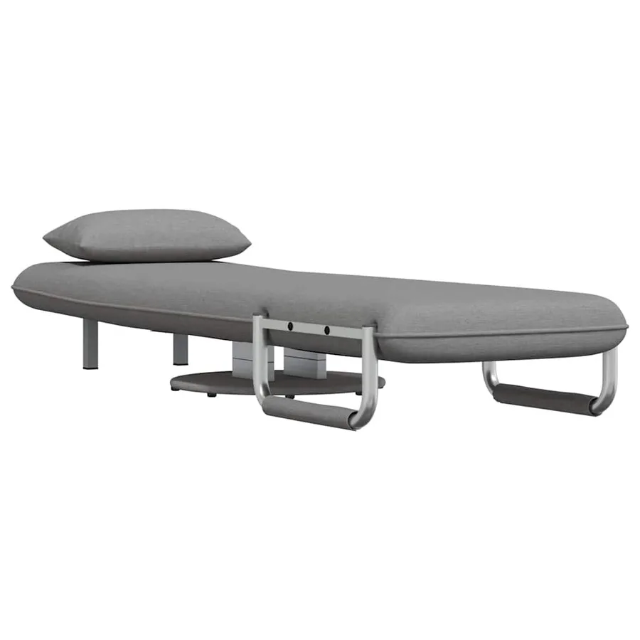 Fauteuil pivotant et canapé-lit Gris clair Tissu - 4