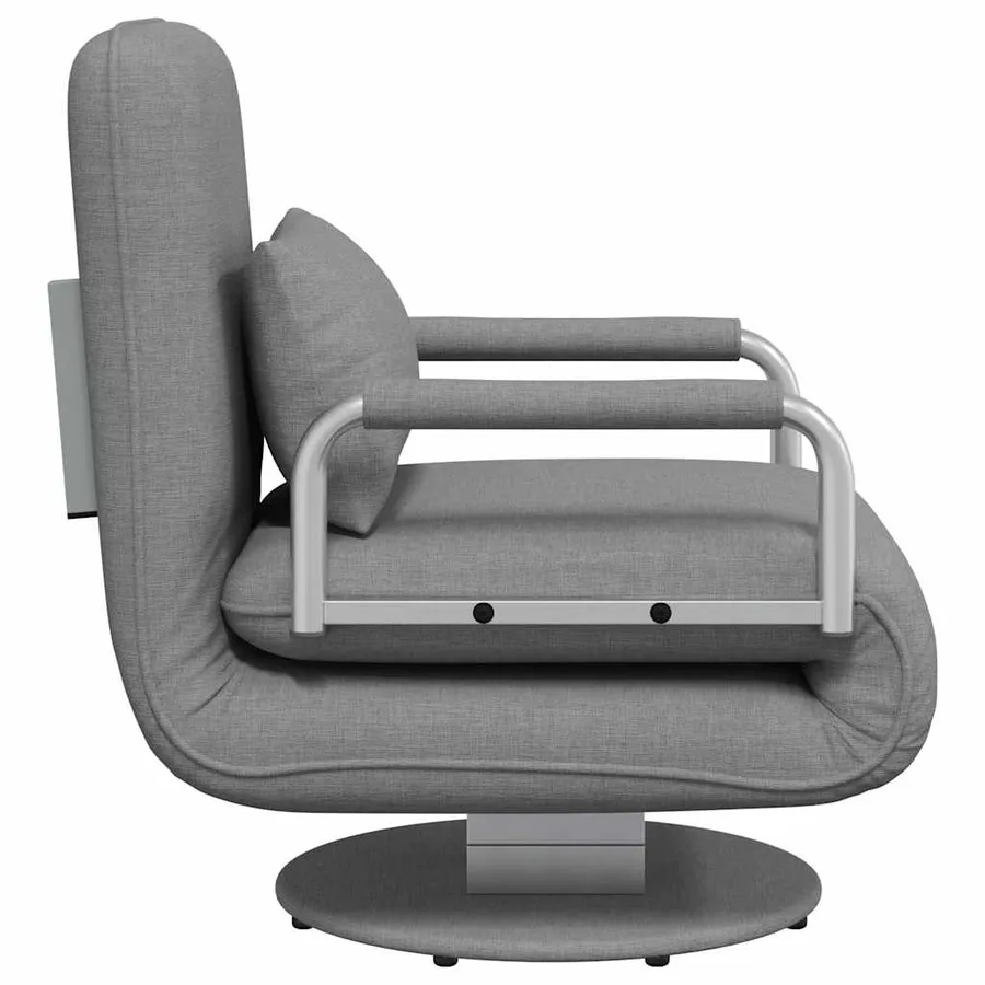 Fauteuil pivotant et canapé-lit Gris clair Tissu - 6