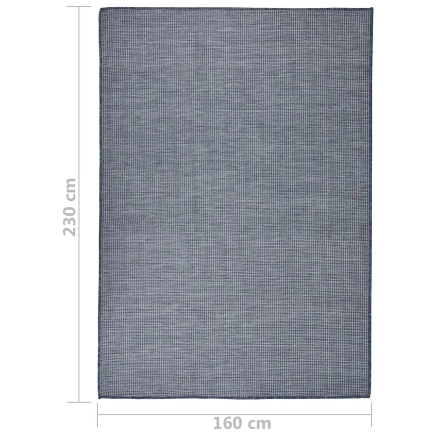 Tapis à tissage plat d'extérieur 160x230 cm Bleu - 6