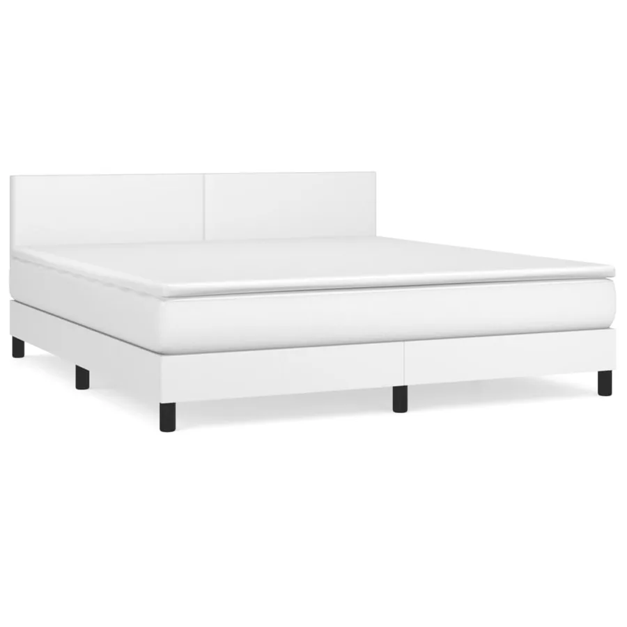 Sommier à lattes de lit avec matelas Blanc 160x200cm Similicuir - 2