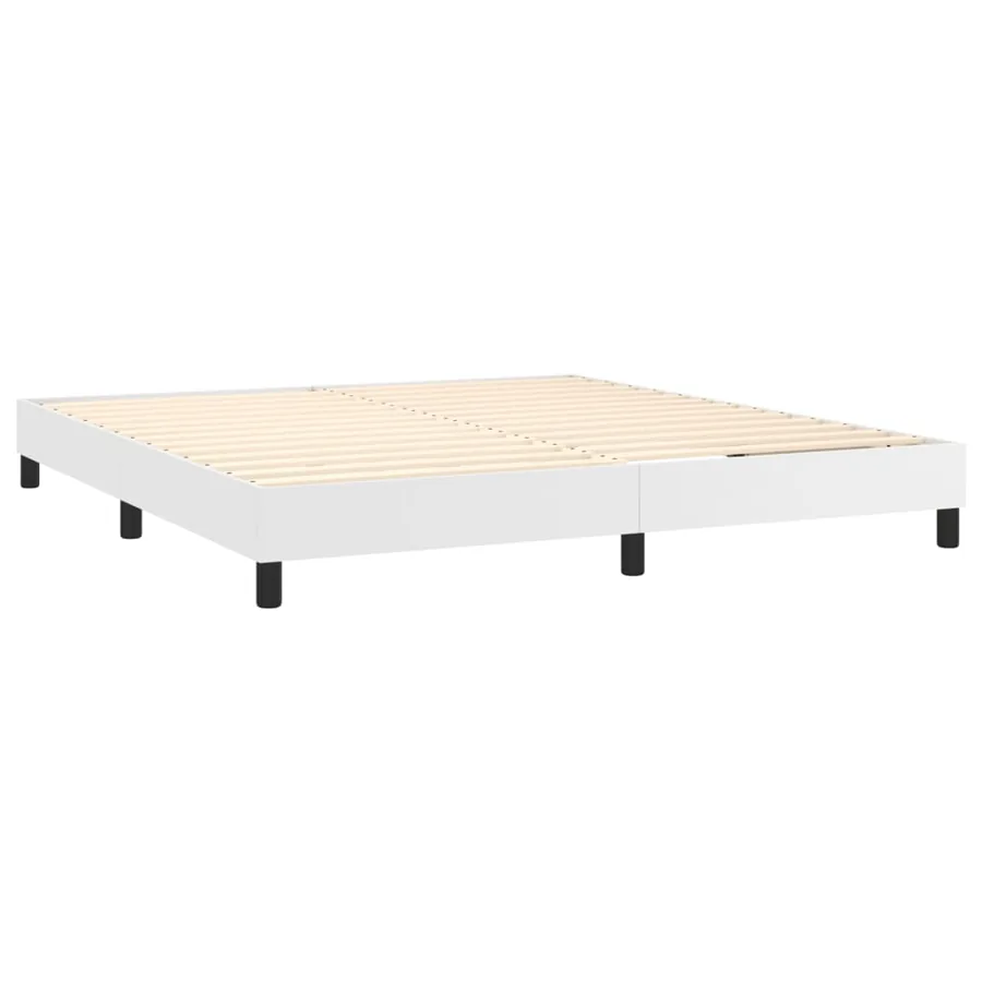 Sommier à lattes de lit avec matelas Blanc 160x200cm Similicuir - 4