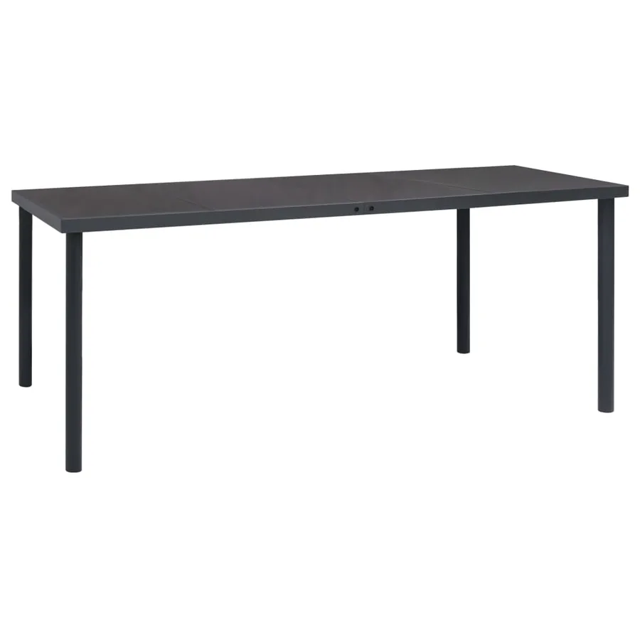 Ensemble à manger de jardin 9 pcs noir textilène et acier - 4