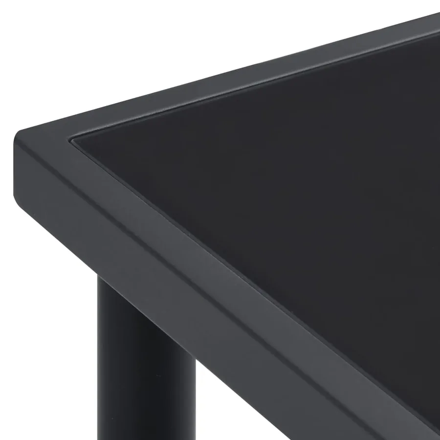 Ensemble à manger de jardin 9 pcs noir textilène et acier - 5
