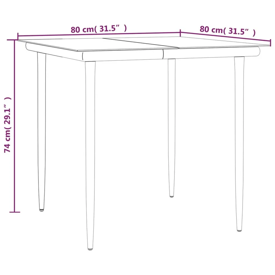 Ensemble à manger de jardin 5 pcs noir textilène et acier - 7