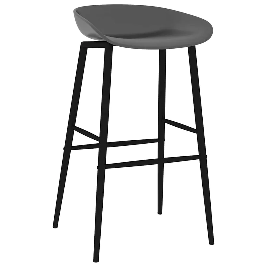 Chaises de bar lot de 2 gris - 2