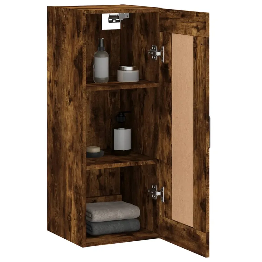 Armoire murale chêne fumé 34,5x34x90 cm bois d'ingénierie - 5