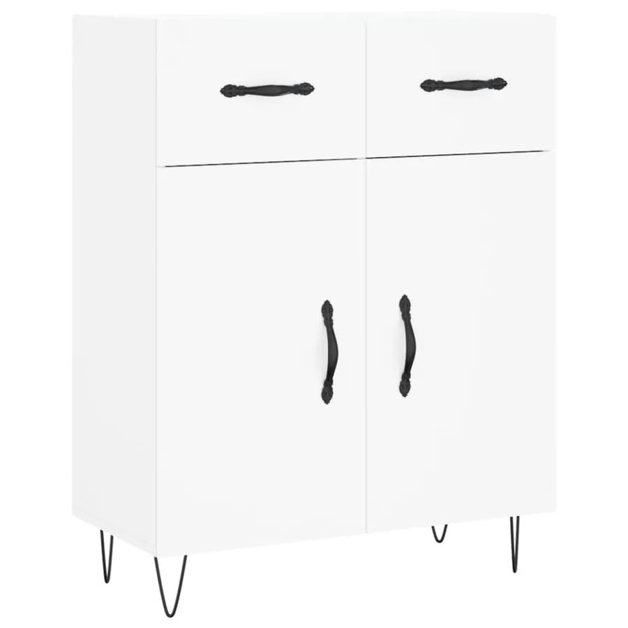 Buffet haut Blanc 69,5x34x180 cm Bois d'ingénierie - 7