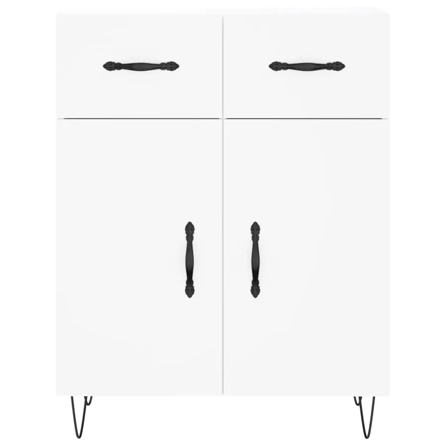 Buffet haut Blanc 69,5x34x180 cm Bois d'ingénierie - 8