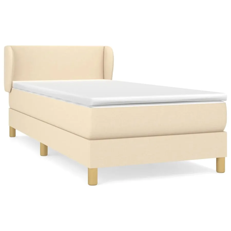 Sommier à lattes de lit avec matelas Crème 80x200 cm Tissu - 2