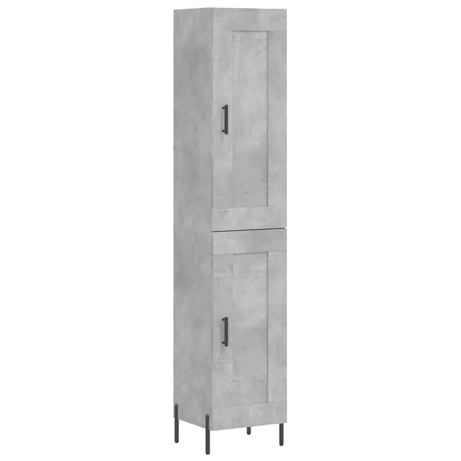 Buffet haut Gris béton 34,5x34x180 cm Bois d'ingénierie - 2