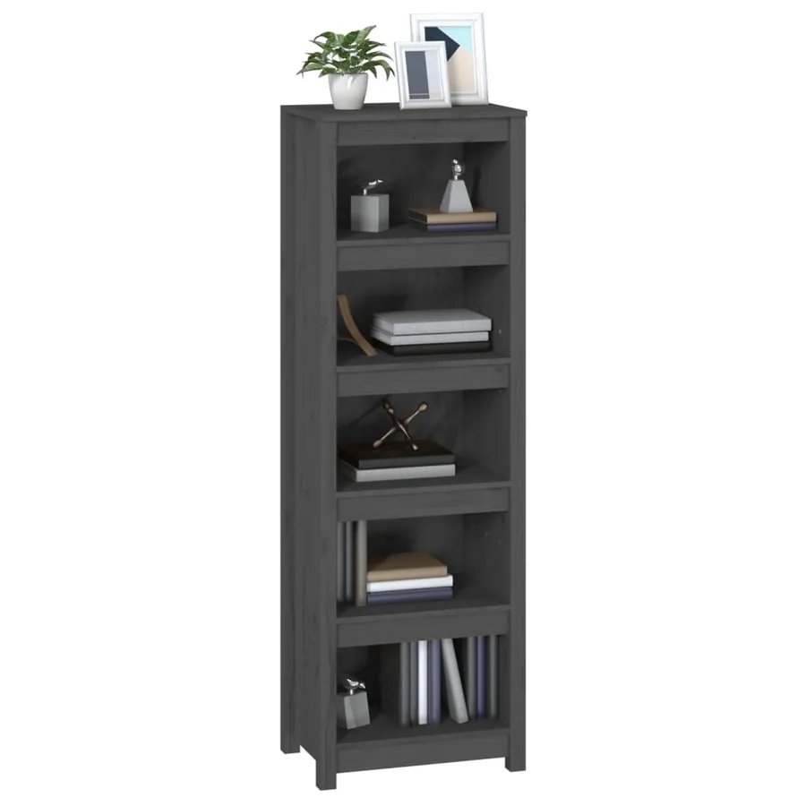 Bibliothèque Gris 50x35x154 cm Bois de pin massif - 4